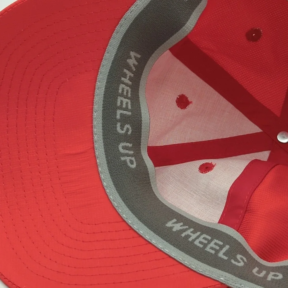 Wheels Up Airline Company Jet Airlines Golf Hat Cap Red USA Flag Patch OSFA